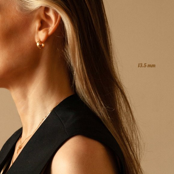 Elegant Gold Hoop Earrings - Picture 1 of 5